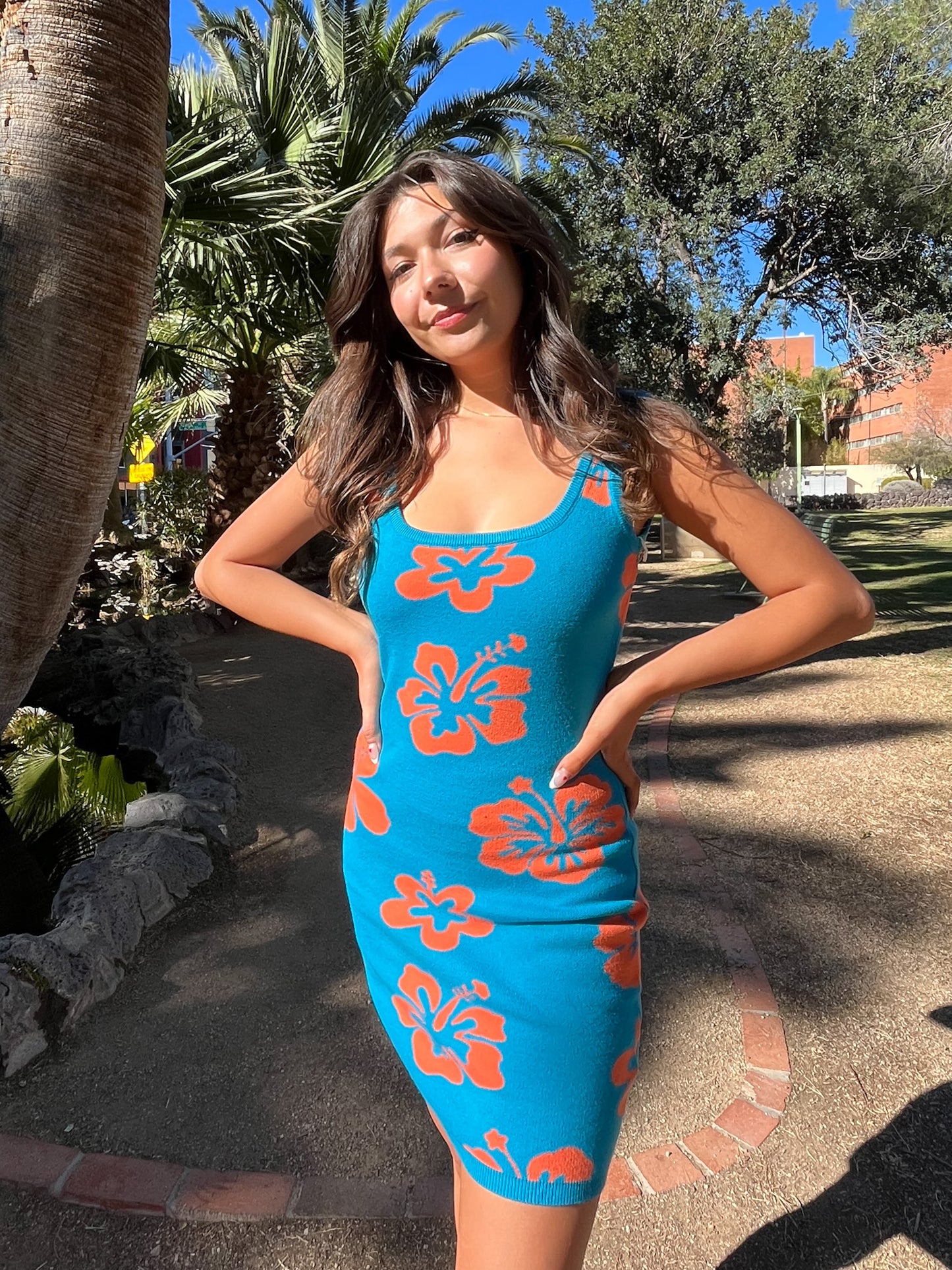 Meet Me In Maui Mini Dress - Blue