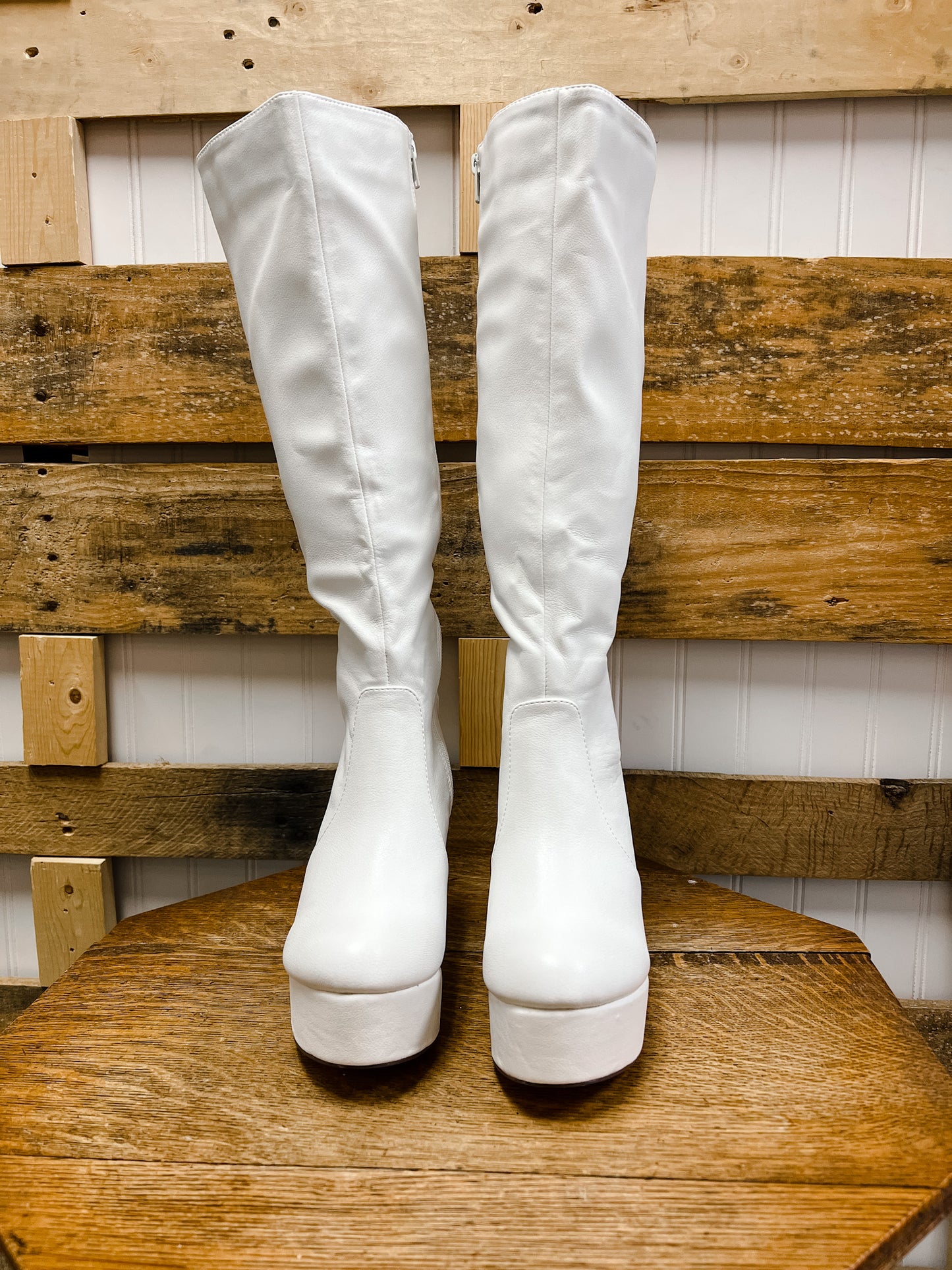 Tall Platform Boot - White