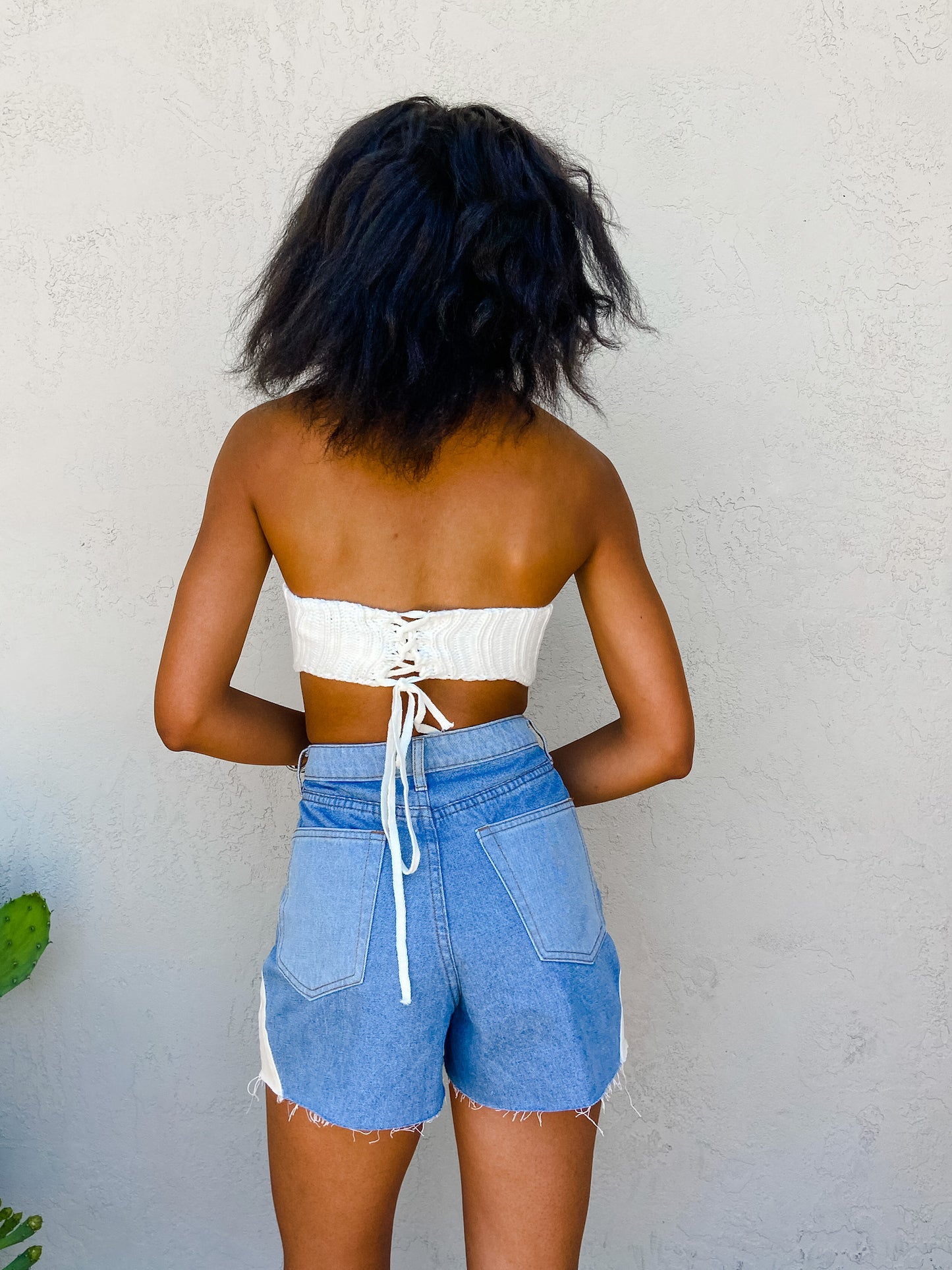 High Waisted Color Blocked Shorts