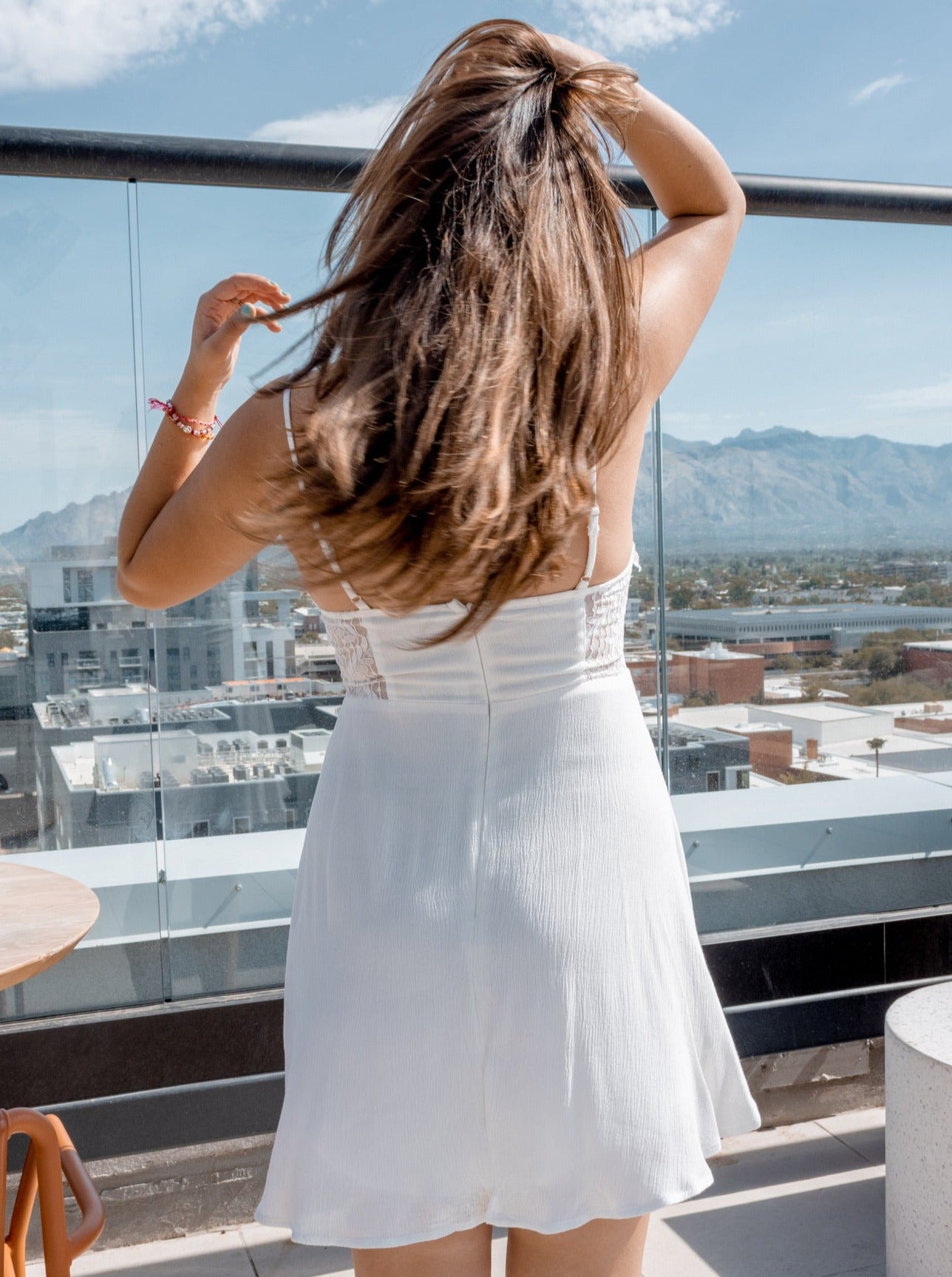 Lace Detailed Corset Mini Dress - White