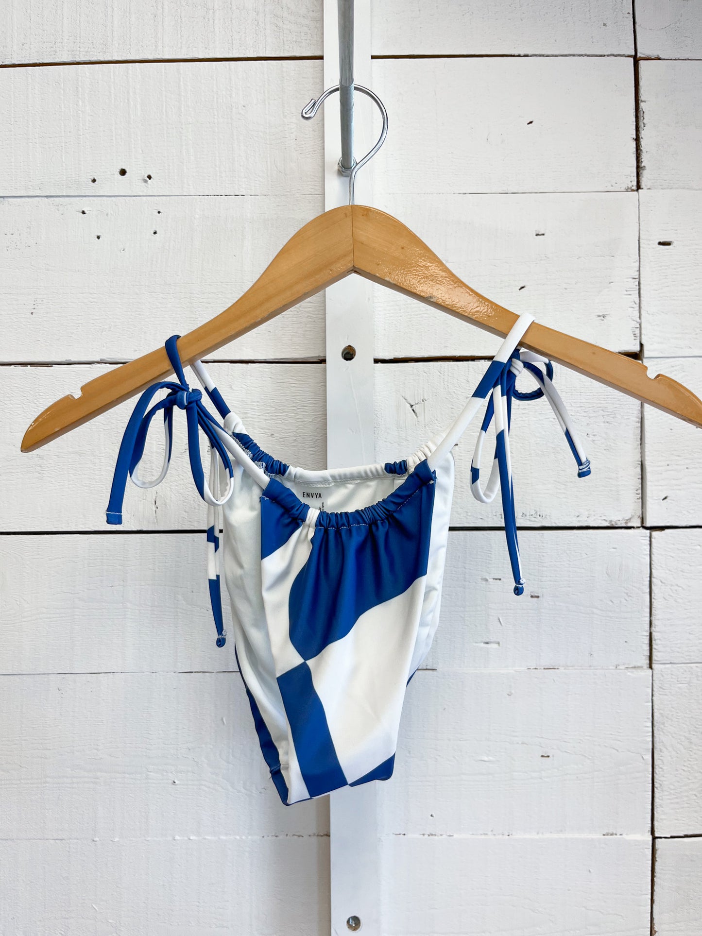 Tie Side Bikini Bottoms - Blue/White