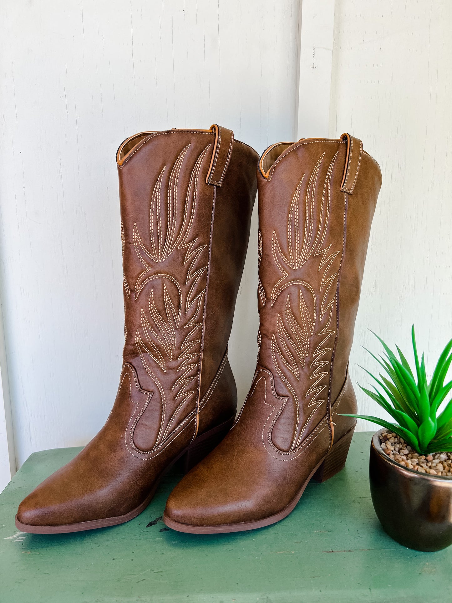 Cowboy Boot - Cognac
